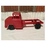 Red Plastic Toy Truck Cab with Chassis Frame