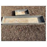 Set of Two Rectangular Galvanized Metal Troughs