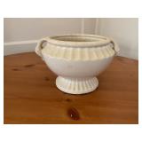 White Ceramic Footed Bowl with Handles