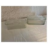 Rectangular Pressed Glass Butter Dishes with Lids