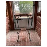 Wicker and Metal Plant Stand