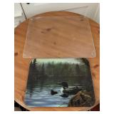 Rectangular Desk Mat with Loon Artwork by James Ha