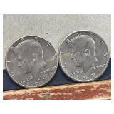 1971 and 1974 Kennedy 40% Silver Half Dollar Coins