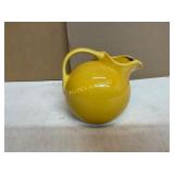 Yellow Ceramic Pitcher with Rounded Body