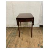 Mahogany Drop-Leaf Side Table with Single Drawer