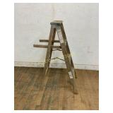 4-Foot Wood Step Ladder with Metal Hardware