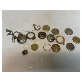 Collection of Pocket Watch Parts and Cases