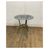 Metal Bistro Table with Floral Design
