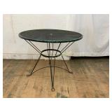 Round Metal Patio Table with Mesh Top