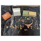 Assorted Costume Jewelry Collection with Storage B