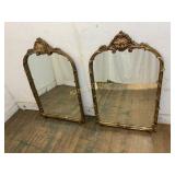 Pair of Gilt-Framed Decorative Wall Mirrors