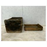 Wooden Storage Crate and Tray with Inscribed Detai
