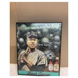 SIGNED HANK AARON COORS ADVERTISING POSTER FRAMED