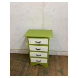 Green and White 4-Drawer Wood Storage Cabinet