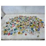 Collection of 258 Assorted Vintage Pinback Buttons