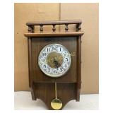 Wooden Wall Clock with Brass Pendulum