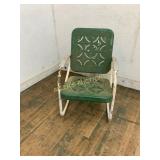 Metal Patio Rocking Chair with Decorative Cutout D