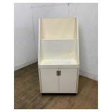 White Laminate Display Cabinet With Storage