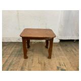 Rectangular Wood Side Table with Curved Legs