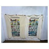Pair of Garfield Comic Strip Printed Blankets