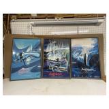 3 FRAMED CLASSIC CAR AUCTION POSTERS
