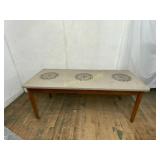 Wooden Table with Decorative Stenciled Top