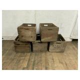 5 WOODEN CRATES