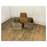 Set of Wooden Storage Crates Marked ï¿½H.R. Currieï¿½