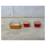 Set of Three Pyrex Glass Refrigerator Dishes