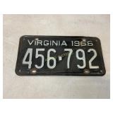 Virginia 1966 License Plate 456-792