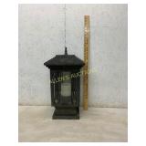 Black Metal Outdoor Lantern with Glass Panels
