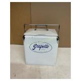 White Metal Grapette Soda Cooler with Removable Li