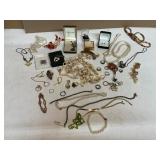 Collection of Jewelry with Necklaces, Earrings, an