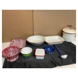 Collection of Enamelware Kitchen Items