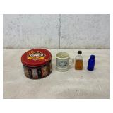 Assorted Collectibles: Quaker Tin, Old Spice Mug,