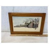 Framed Print Titled ï¿½Backyard Barnï¿½ by Artist L. R