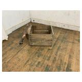 Wood Crate with Attached Hand-Operated Lever Mecha