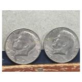 2 1977 Kennedy Silver Half Dollars (40% Silver)