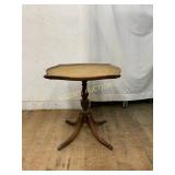 Wood Pedestal Side Table with Scalloped Top, 26ï¿½27