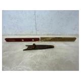 2 WOODEN CARPENTER'S  LEVELS