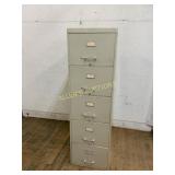 Five-Drawer Steel Filing Cabinet in Beige Finish
