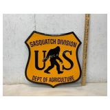 Metal Sign Featuring Sasquatch Division Insignia