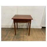 Wooden Side Table with Single Drawer, 26x22x28