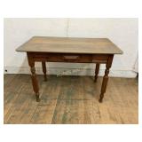 Wood Writing Desk with Drawer and Turned Legs, 42x