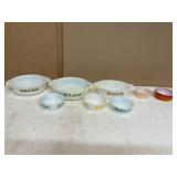 Collection of Vintage Fire King Mixing Bowls