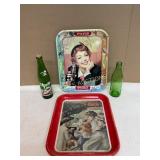 Coca-Cola Trays and Bottles Lot, Featuring Mountai