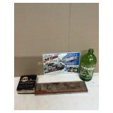 JOE NALL METAL SIGN HARDWARE AND TANDROTINE BOTTLE