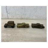 3 BRASS CAR BANKS