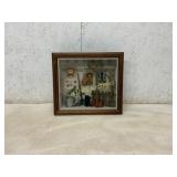 Shadow Box with Miniature Gardening Tools