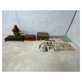 TRINKET BOX    FIGURINE   DOLLS  CASE AND HOSIERY